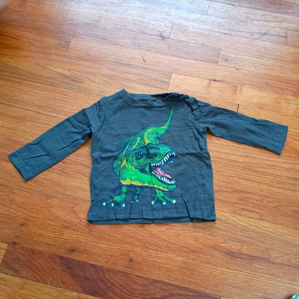 3/$10 🌟 Boys Toddler 18- 24M Month Baby Gap Gray Grey Long Sleeve Shirt Top 🦖